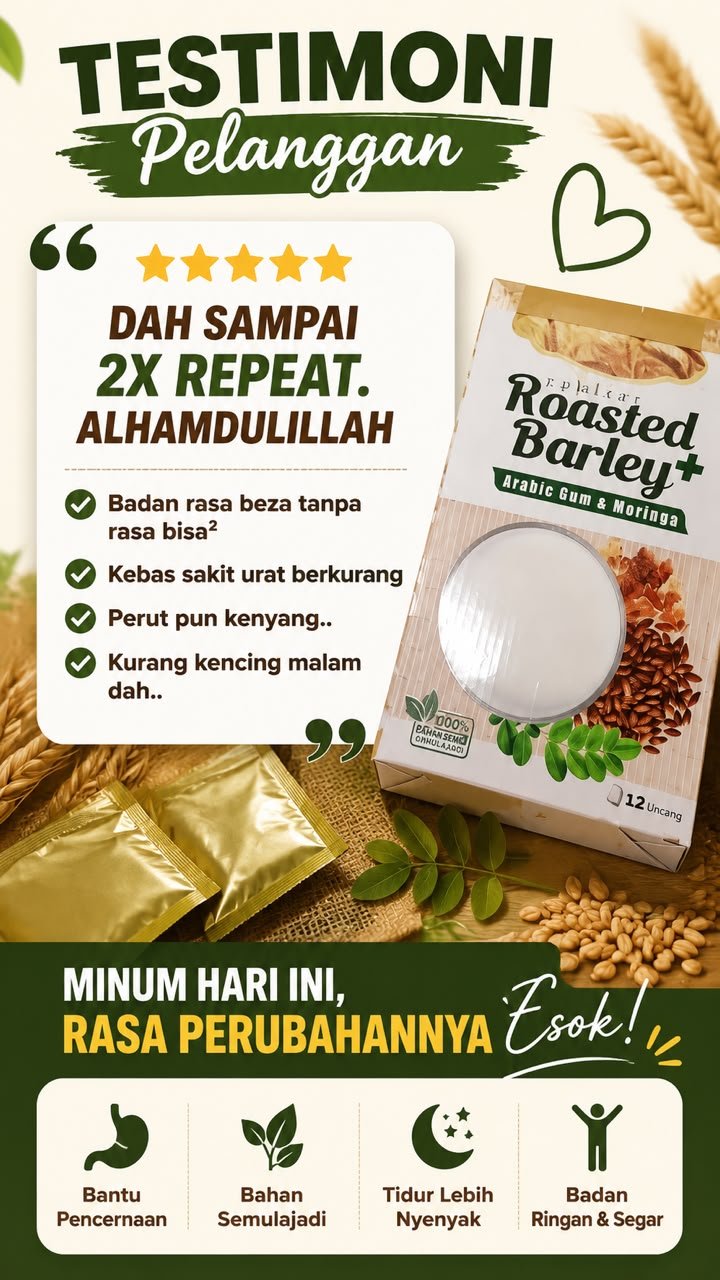 Testimoni pelanggan Roasted Barley 3