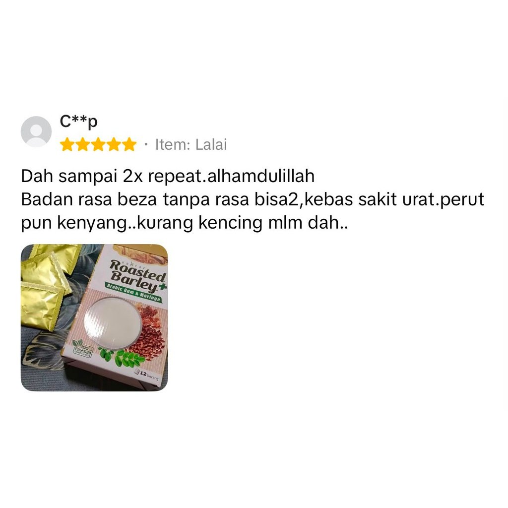Testimoni pelanggan Roasted Barley 3