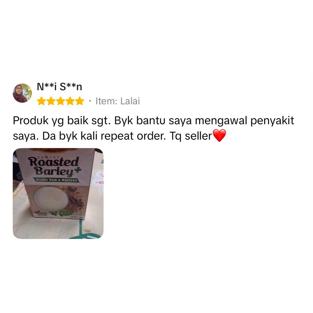 Testimoni pelanggan Roasted Barley 3